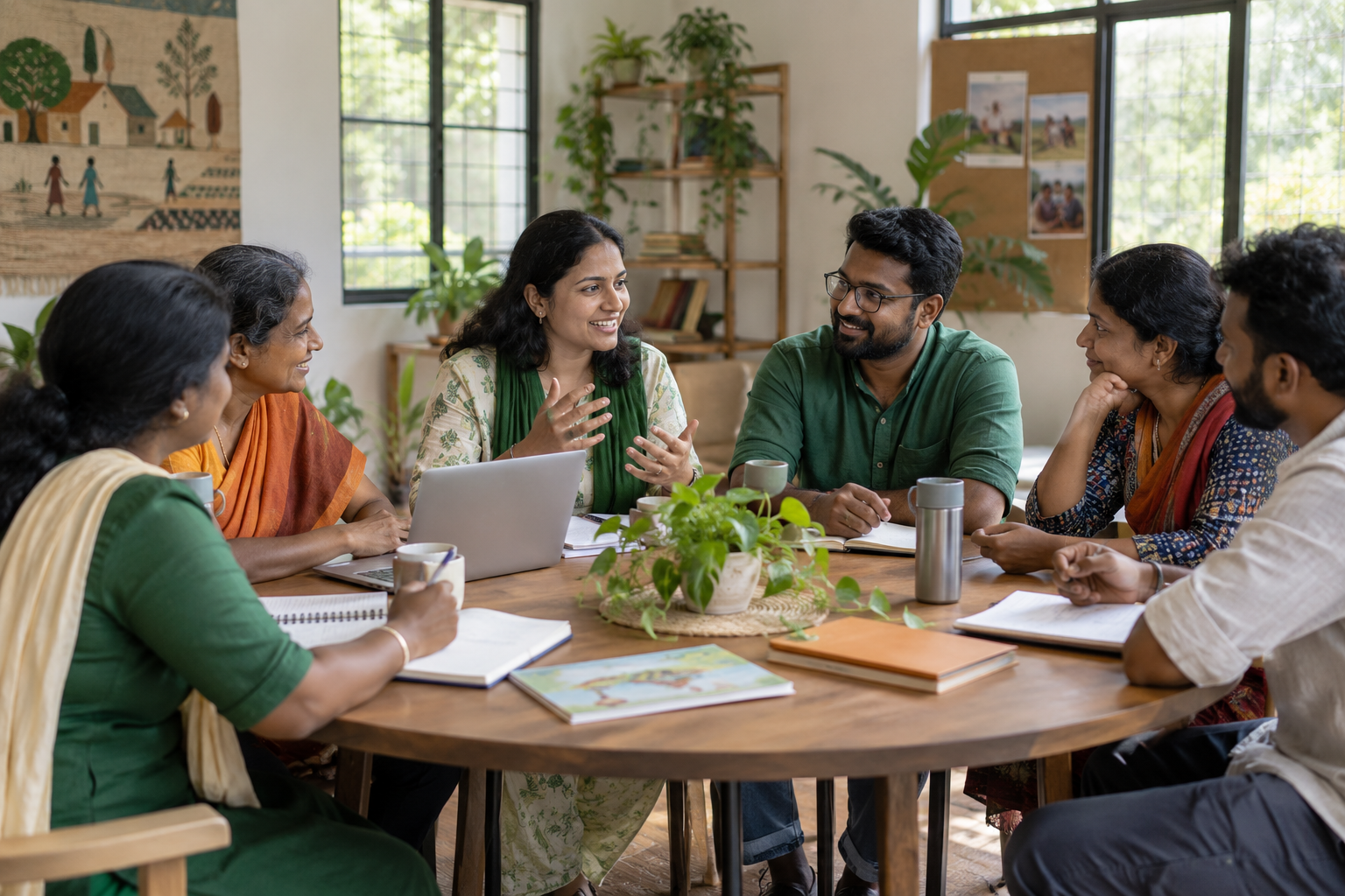 NGO partners discussing a community development project