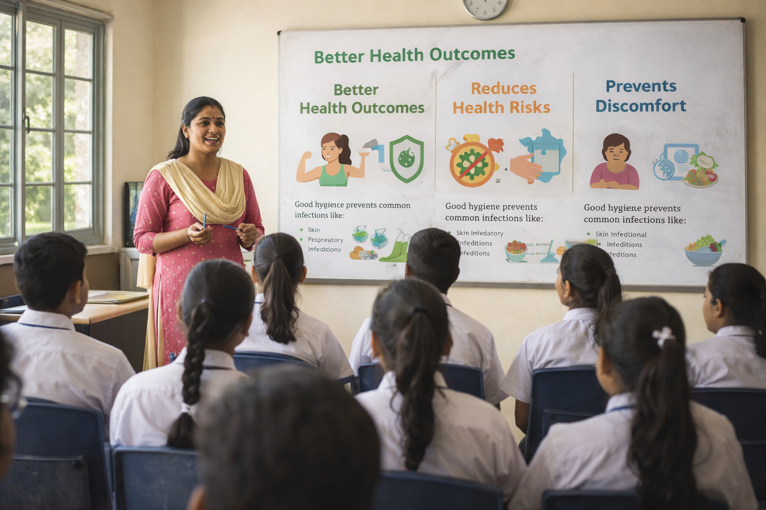 Girls learning about menstrual health